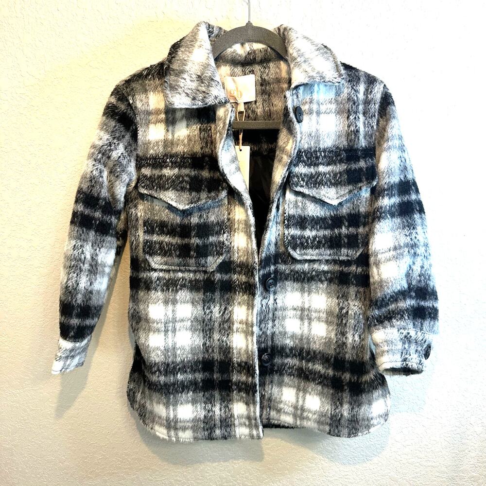 Gianni Bini Kids Plaid Jacket in Black and White